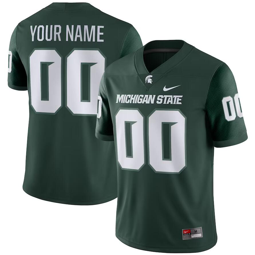 Custom Michigan State Spartans Name And Number College Football Jerseys Stitched-Green